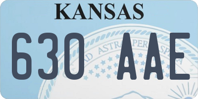 KS license plate 630AAE