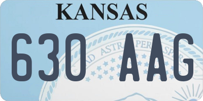 KS license plate 630AAG