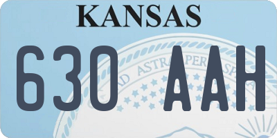 KS license plate 630AAH