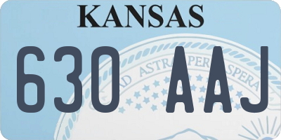 KS license plate 630AAJ