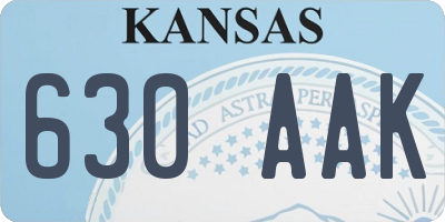 KS license plate 630AAK