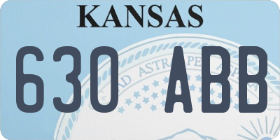KS license plate 630ABB