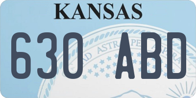 KS license plate 630ABD