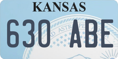 KS license plate 630ABE