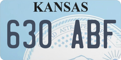 KS license plate 630ABF