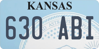 KS license plate 630ABI