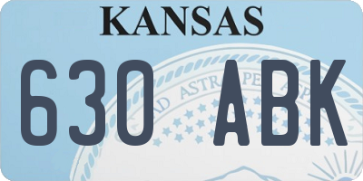 KS license plate 630ABK