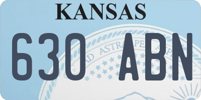 KS license plate 630ABN