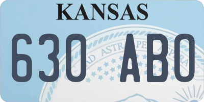 KS license plate 630ABO