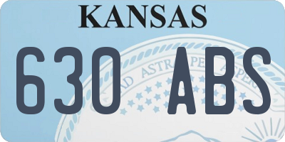 KS license plate 630ABS
