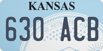 KS license plate 630ACB