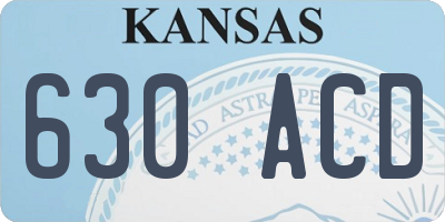 KS license plate 630ACD