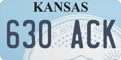KS license plate 630ACK