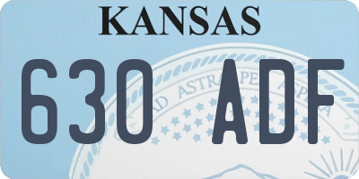 KS license plate 630ADF
