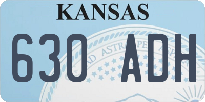 KS license plate 630ADH
