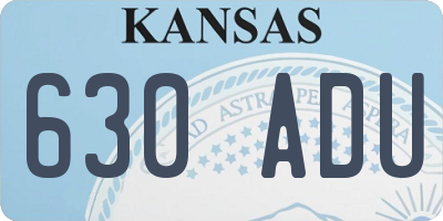 KS license plate 630ADU