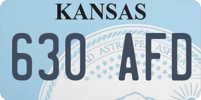 KS license plate 630AFD