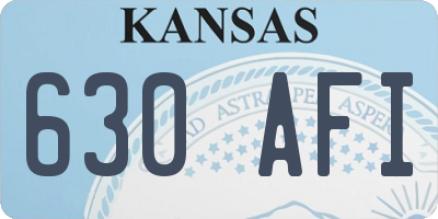 KS license plate 630AFI