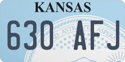 KS license plate 630AFJ