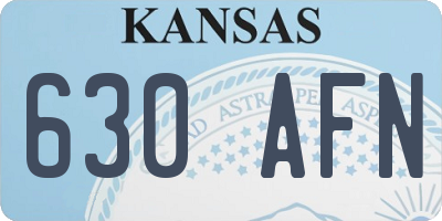 KS license plate 630AFN