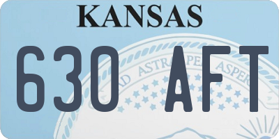 KS license plate 630AFT