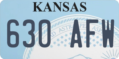 KS license plate 630AFW