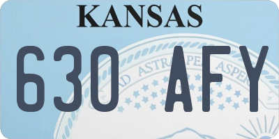KS license plate 630AFY