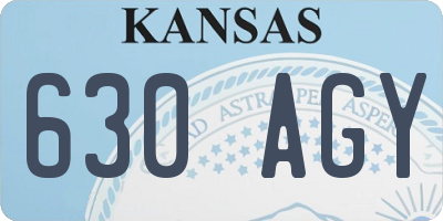 KS license plate 630AGY
