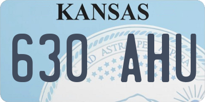 KS license plate 630AHU