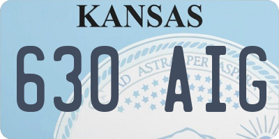 KS license plate 630AIG
