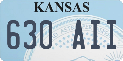 KS license plate 630AII