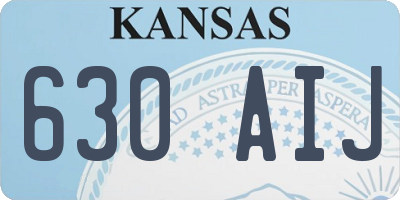 KS license plate 630AIJ