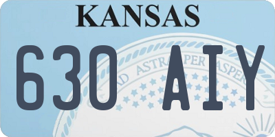 KS license plate 630AIY