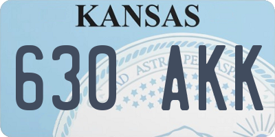 KS license plate 630AKK