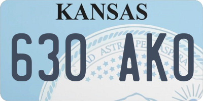 KS license plate 630AKO