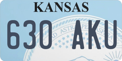 KS license plate 630AKU