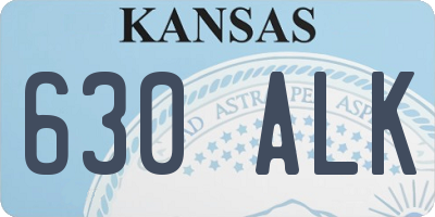 KS license plate 630ALK