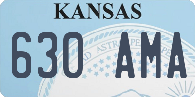 KS license plate 630AMA