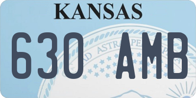 KS license plate 630AMB