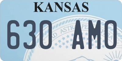 KS license plate 630AMO