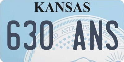 KS license plate 630ANS