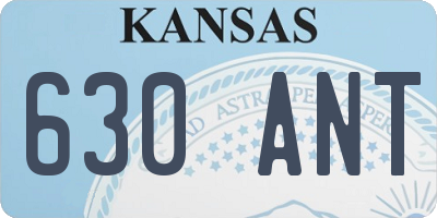KS license plate 630ANT
