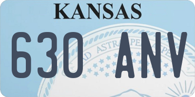 KS license plate 630ANV