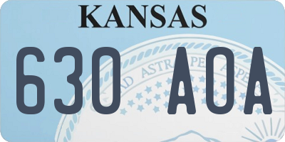 KS license plate 630AOA
