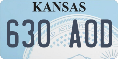 KS license plate 630AOD