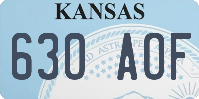 KS license plate 630AOF