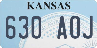 KS license plate 630AOJ