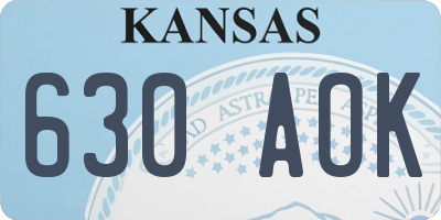 KS license plate 630AOK