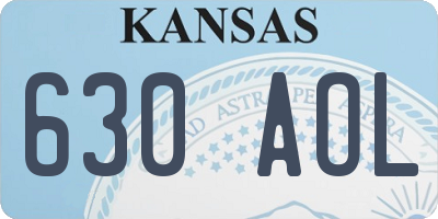 KS license plate 630AOL