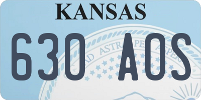 KS license plate 630AOS